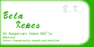 bela kepes business card